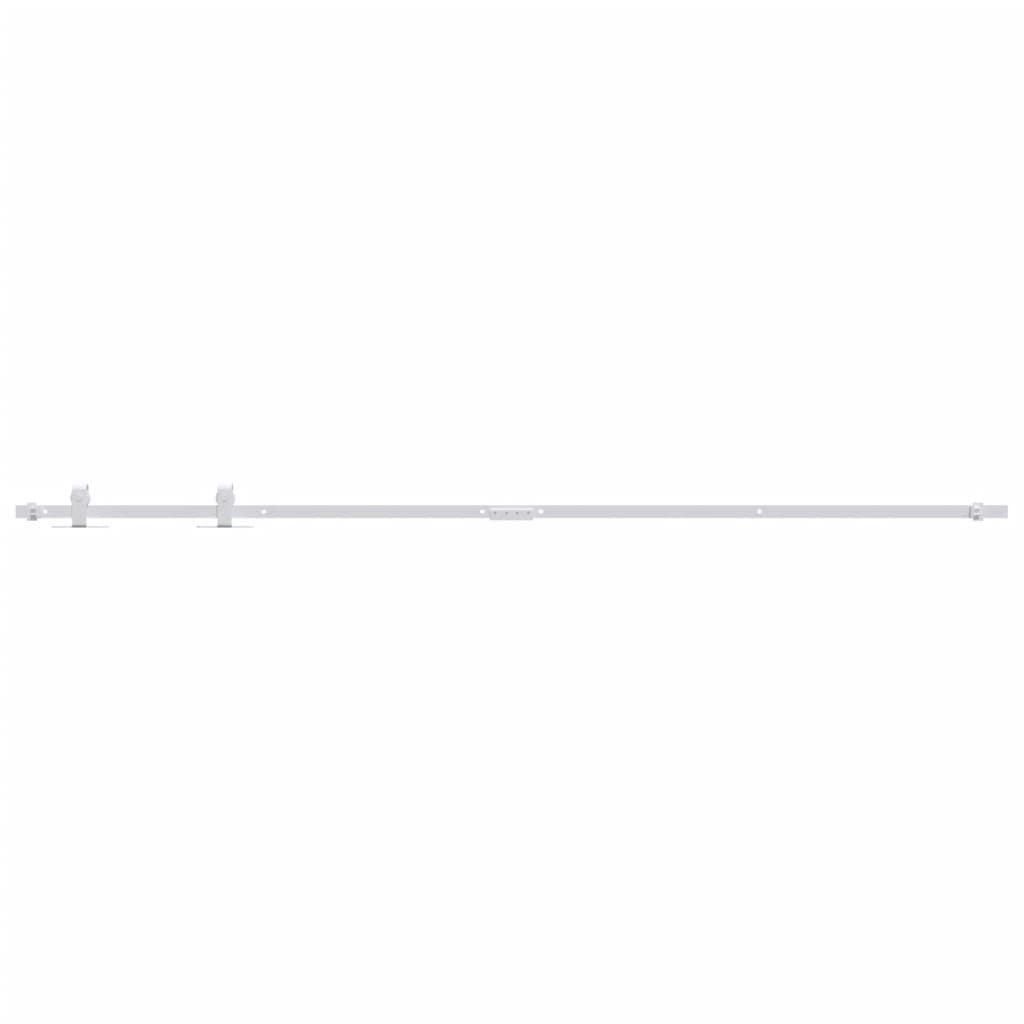 Mini set za klizna vrata ormarića ugljični čelik bijeli 200 cm