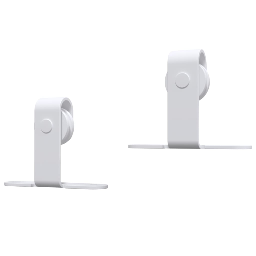 Mini set za klizna vrata ormarića ugljični čelik bijeli 122 cm