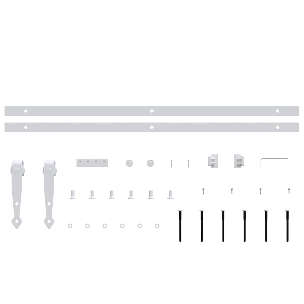 Mini set za klizna vrata ormarića ugljični čelik bijeli 122 cm