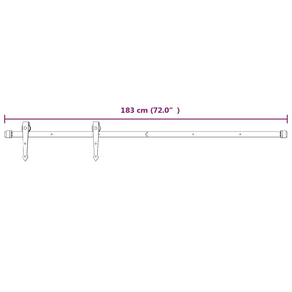 Komplet za klizna vrata 183 cm čelični bijeli