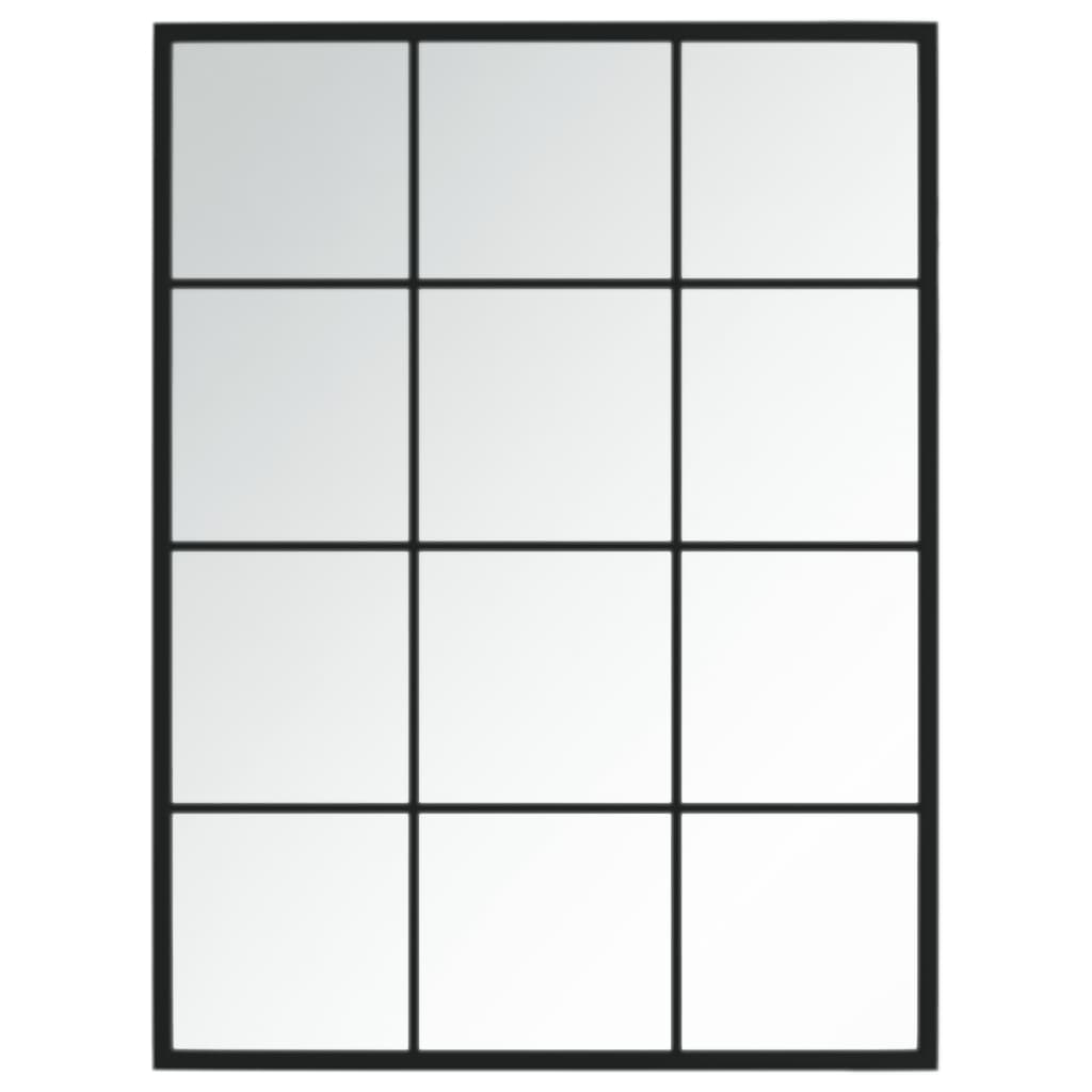 Zidno ogledalo crno 80 x 60 cm metalno