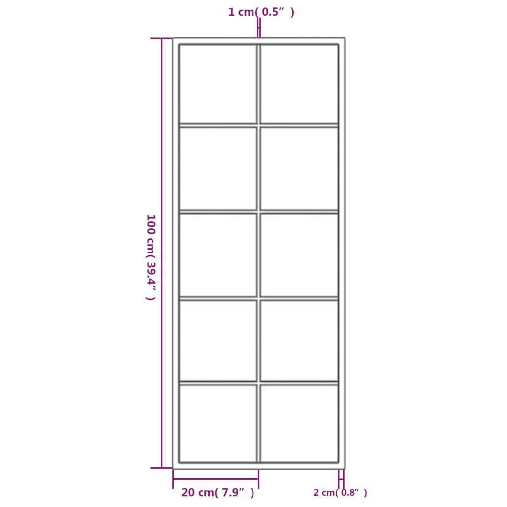 Zidno ogledalo crno 100 x 40 cm metalno