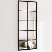 Zidno ogledalo crno 100 x 40 cm metalno