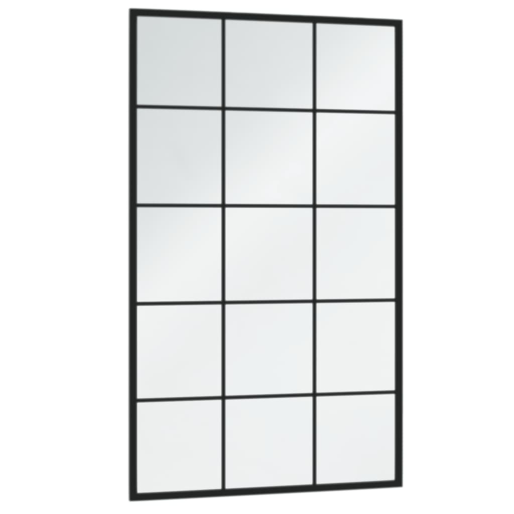 Zidno ogledalo crno 100 x 60 cm metalno