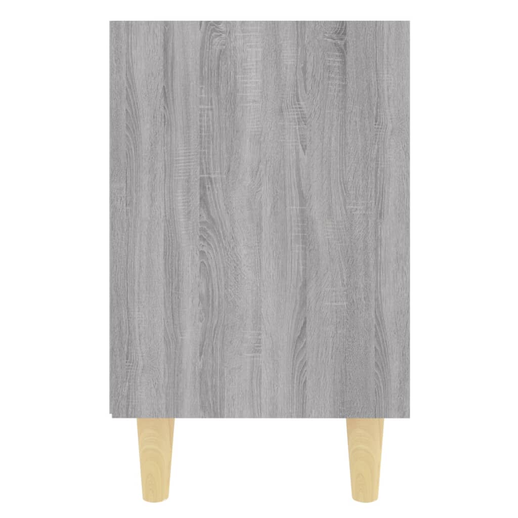 Noćni ormarić s drvenim nogama boja sivog hrasta 40x30x50 cm