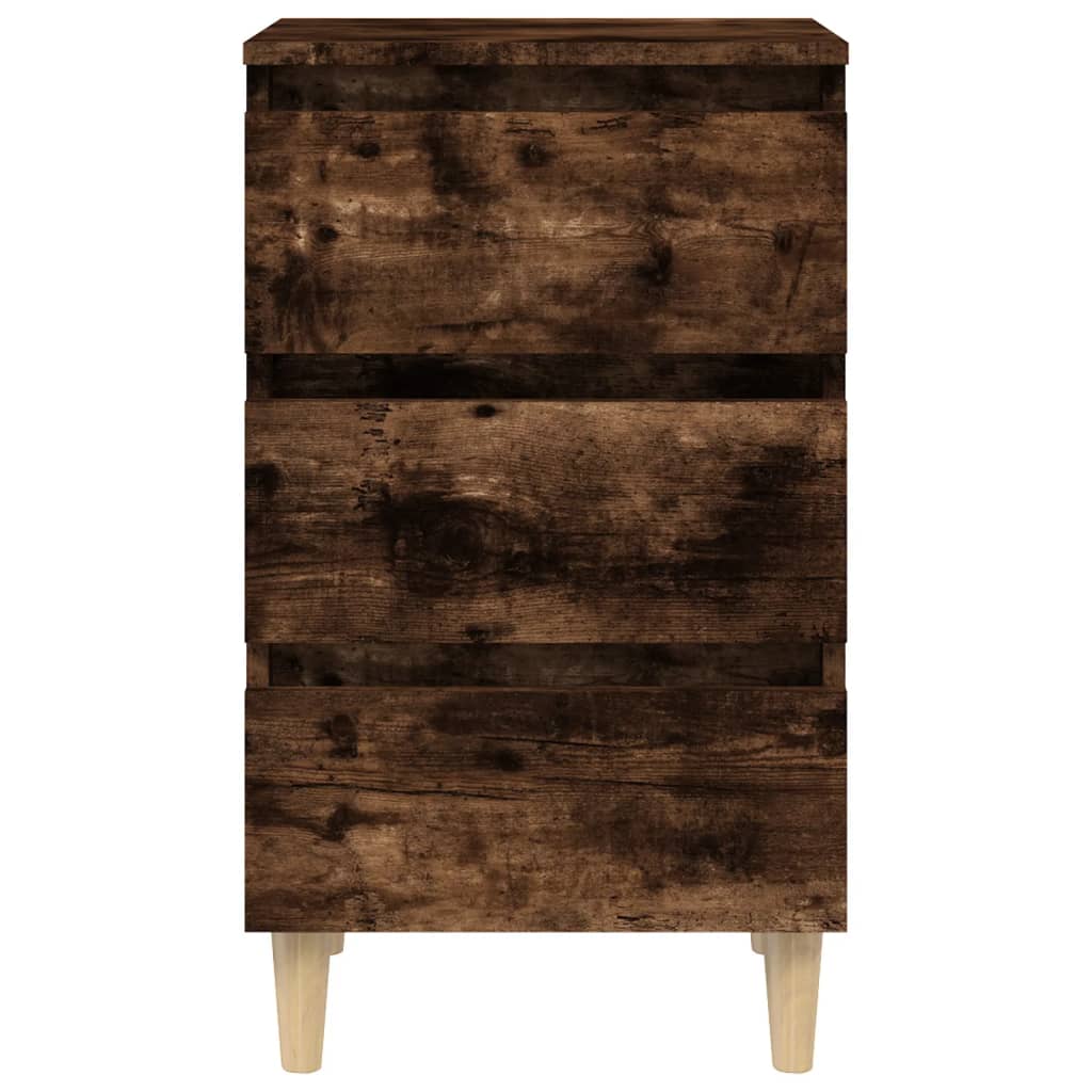 Noćni ormarići s drvenim nogama 2 kom boja hrasta 40x35x69 cm