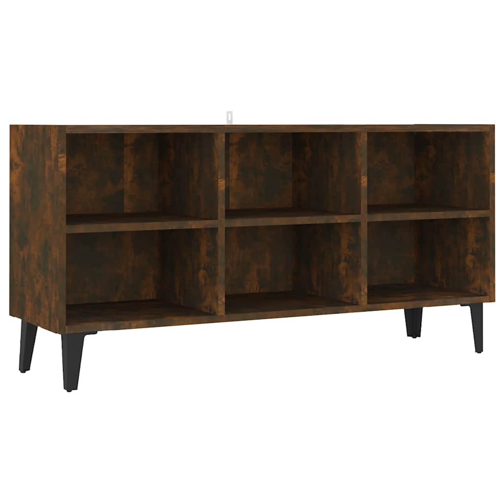 TV ormarić s metalnim nogama dimljena boja hrasta 103,5x30x50cm