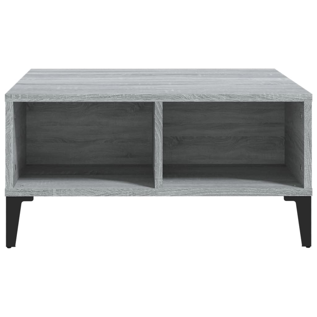 Stolić za kavu siva boja hrasta 60x60x30 cm konstruirano drvo