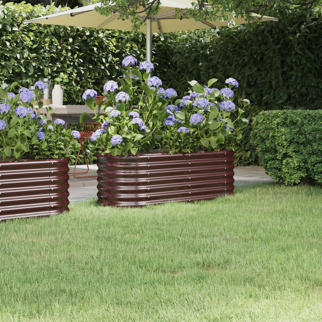 Povišena vrtna gredica od pocinčanog čelika 114 x 40 x 36 cm smeđi