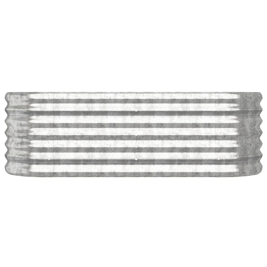 Povišena vrtna gredica od pocinčanog čelika 114 x 40 x 36 cm srebrna