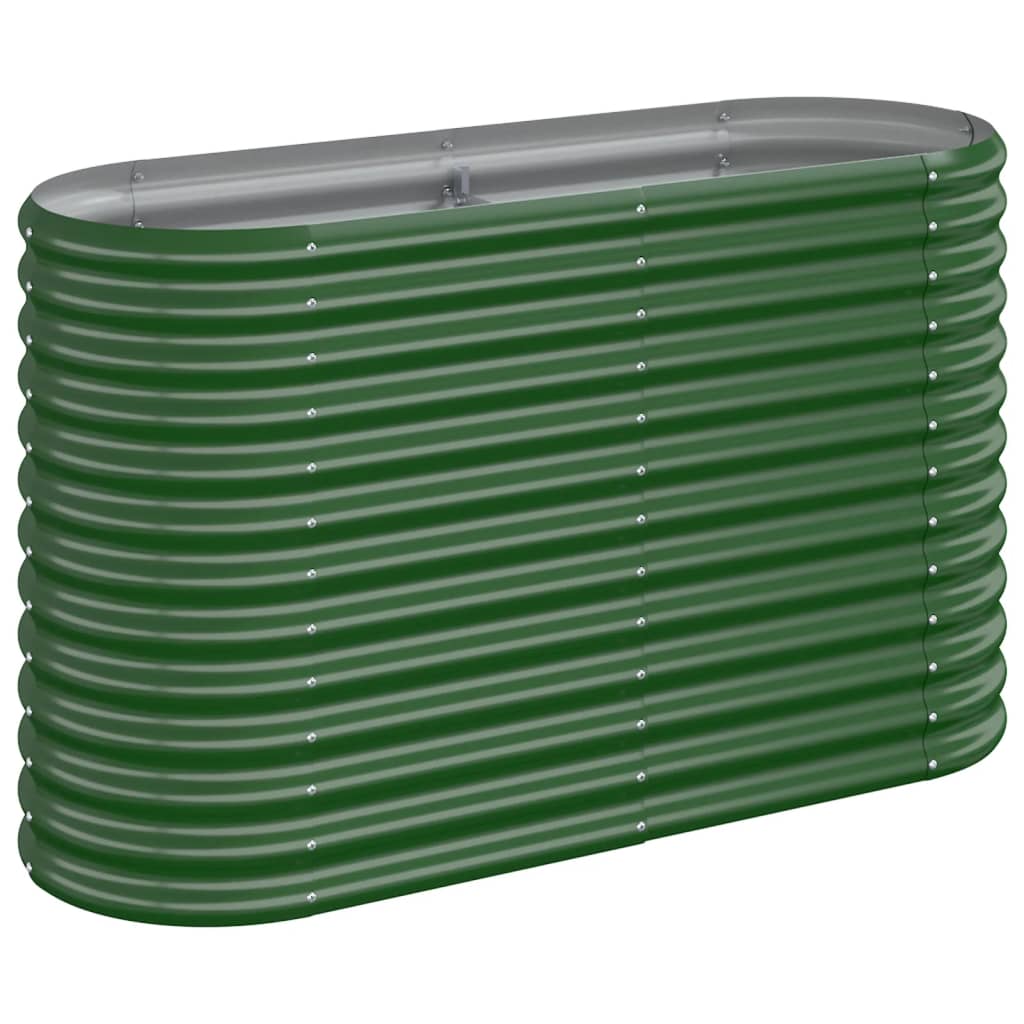 Povišena vrtna gredica od pocinčanog čelika 114 x 40 x 68 cm zelena