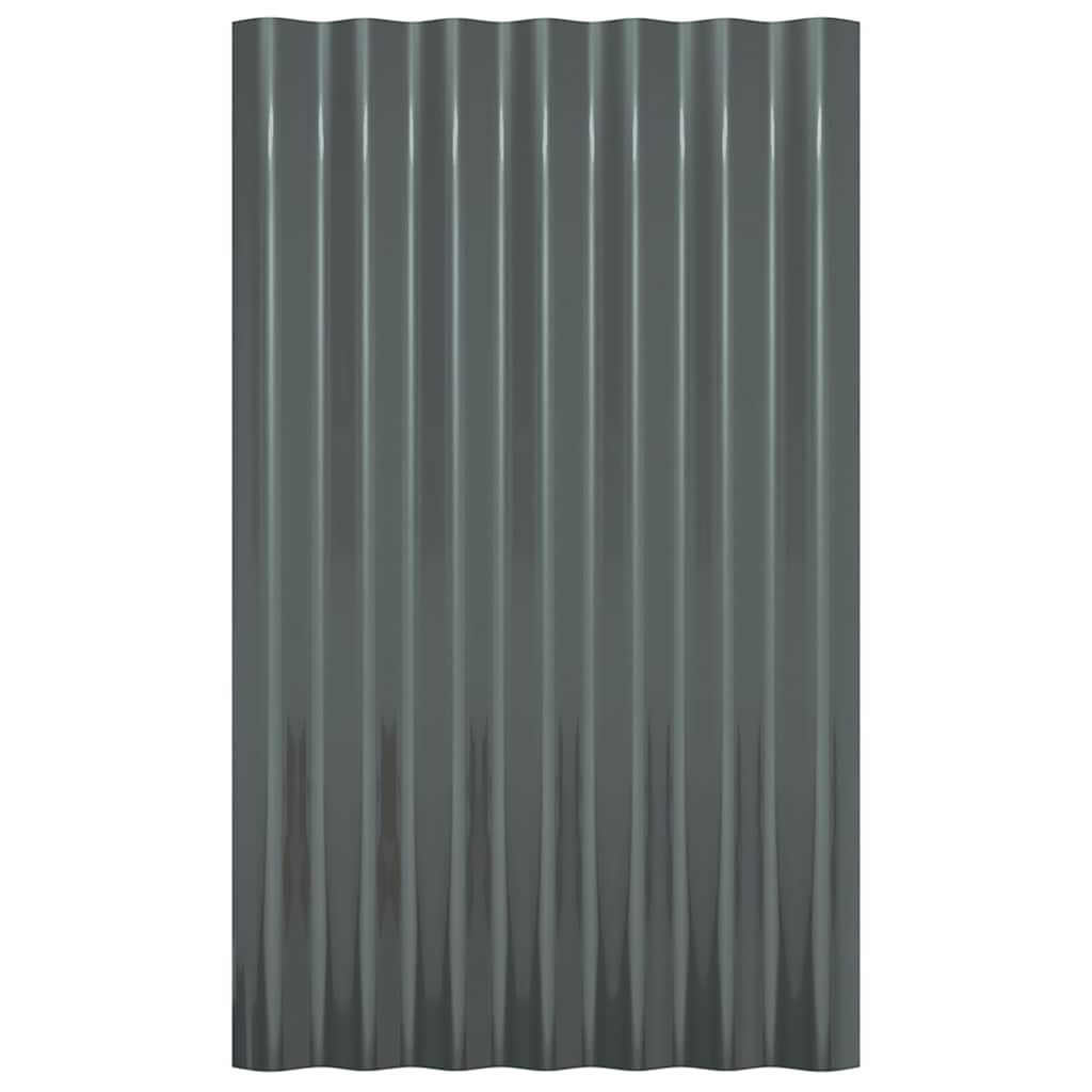 Krovni paneli 36 kom pocinčani čelik antracit 60 x 36 cm