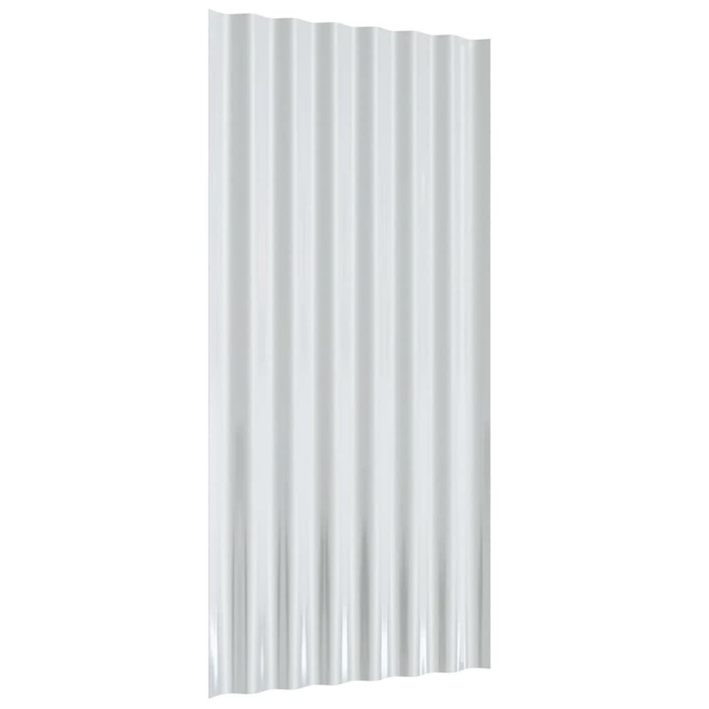 Krovni paneli 12 kom od pocinčanog čelika sivi 80 x 36 cm