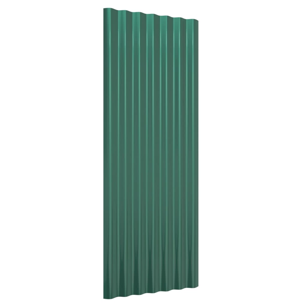 Krovni paneli 12 kom od pocinčani čelik zeleni 100x36 cm