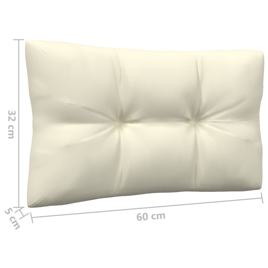 5-dijelna vrtna garnitura od borovine s krem jastucima