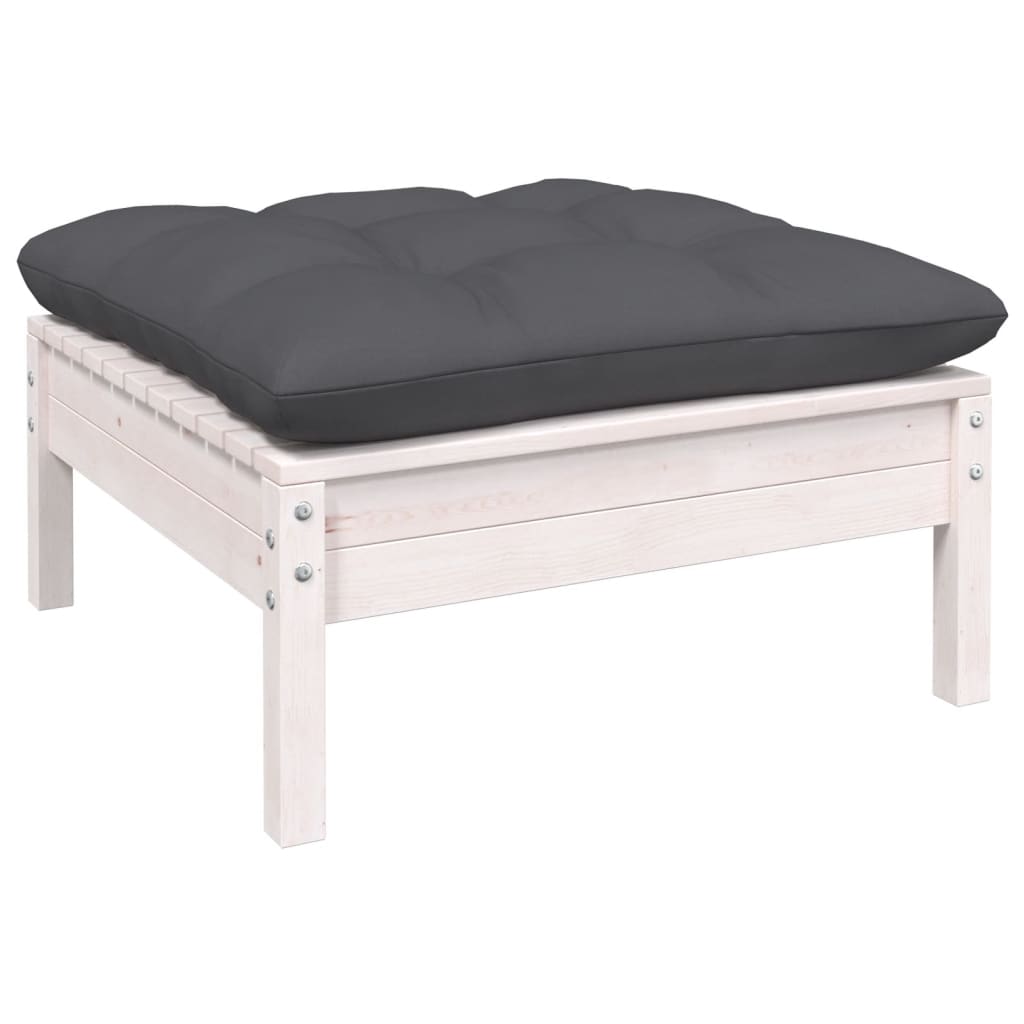 9-dijelna vrtna garnitura od borovine s jastucima bijela
