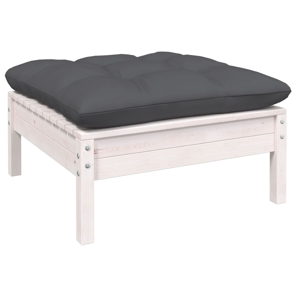 10-dijelna vrtna garnitura od borovine s jastucima bijela