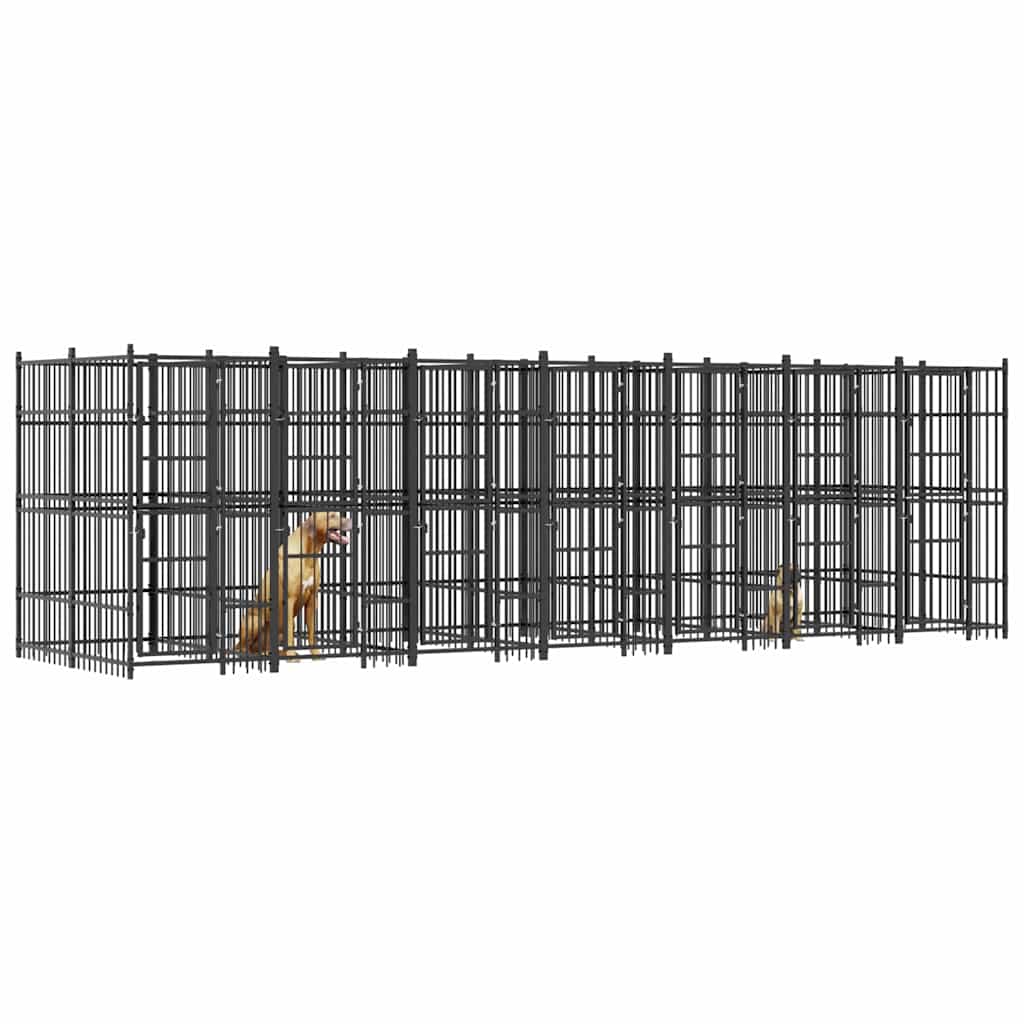 Vanjski kavez za pse čelični 12,9 m²