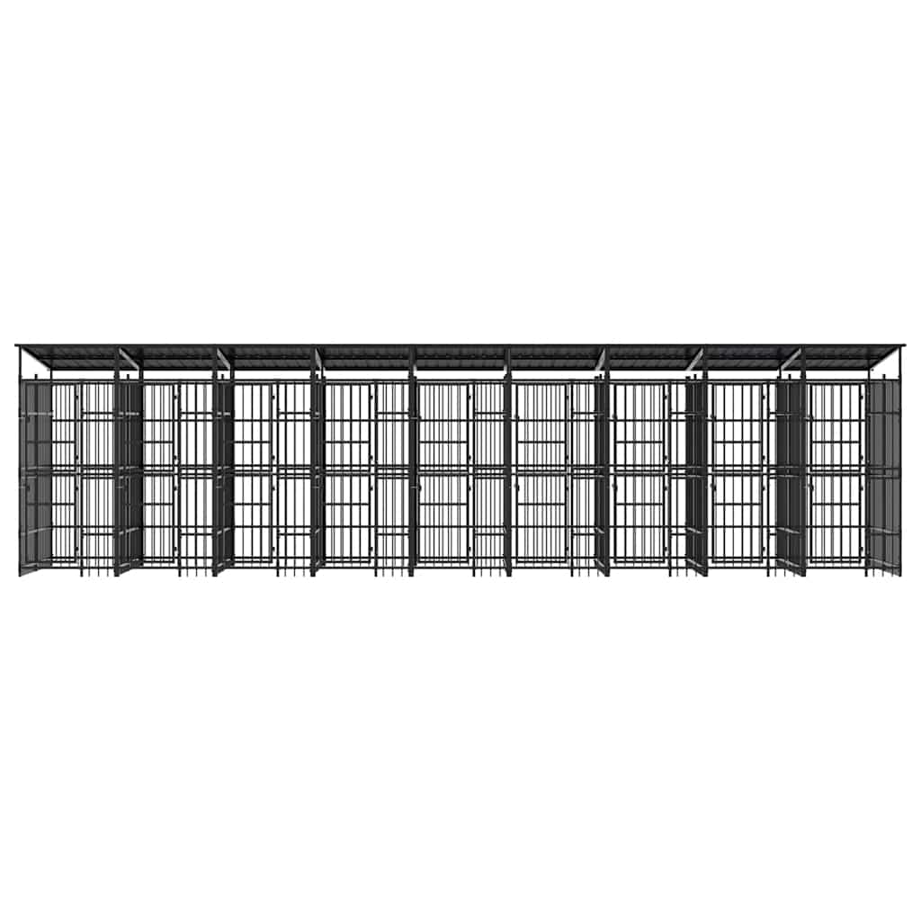 Vanjski kavez za pse s krovom čelični 16,59 m²