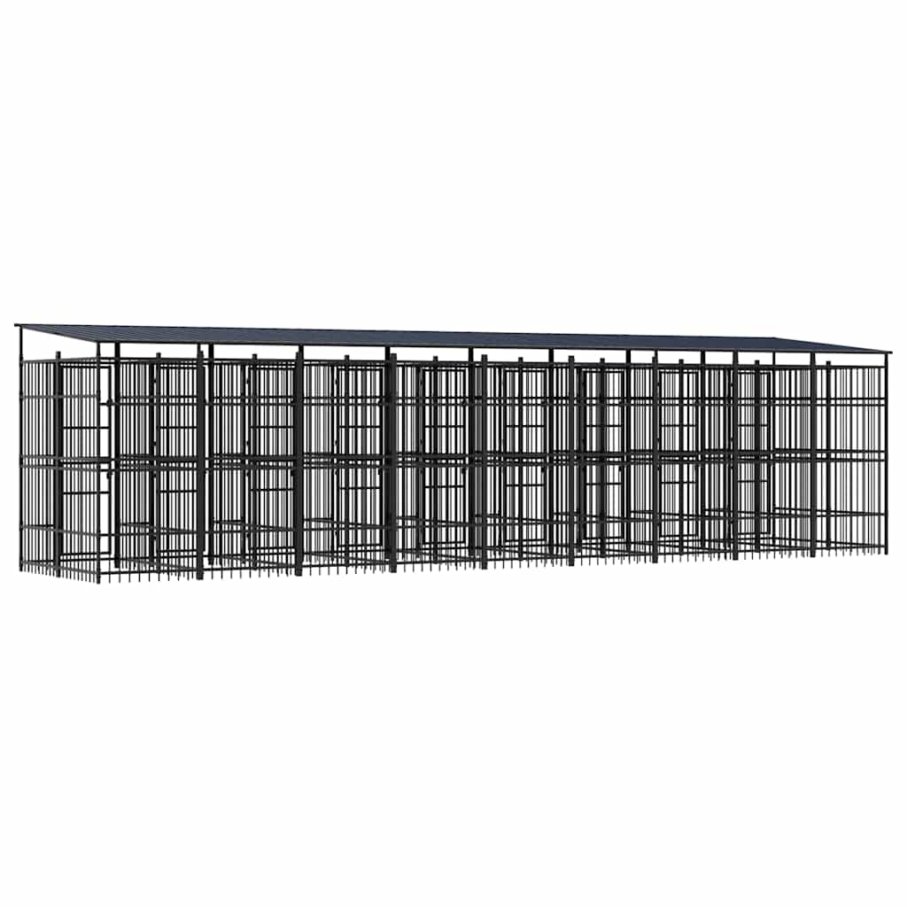 Vanjski kavez za pse s krovom čelični 16,59 m²