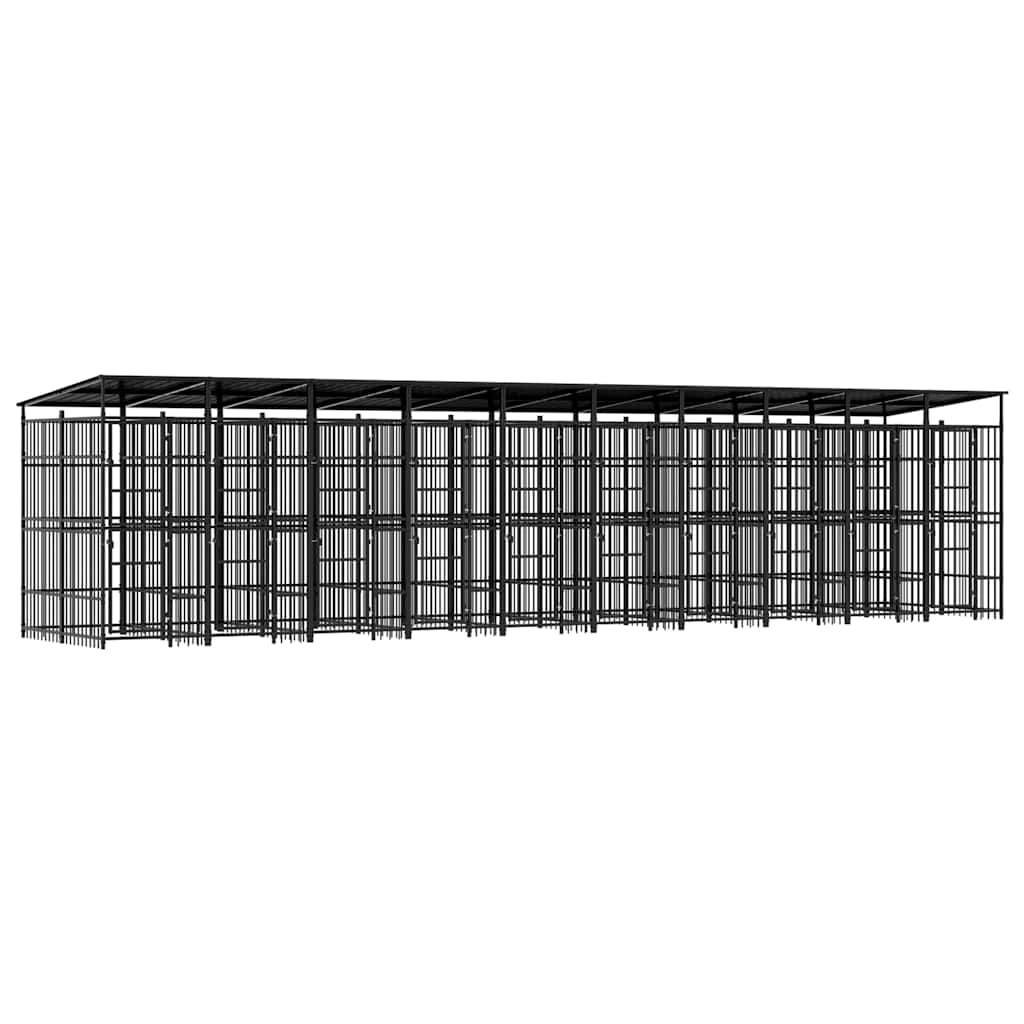 Vanjski kavez za pse s krovom čelični 18,43 m²