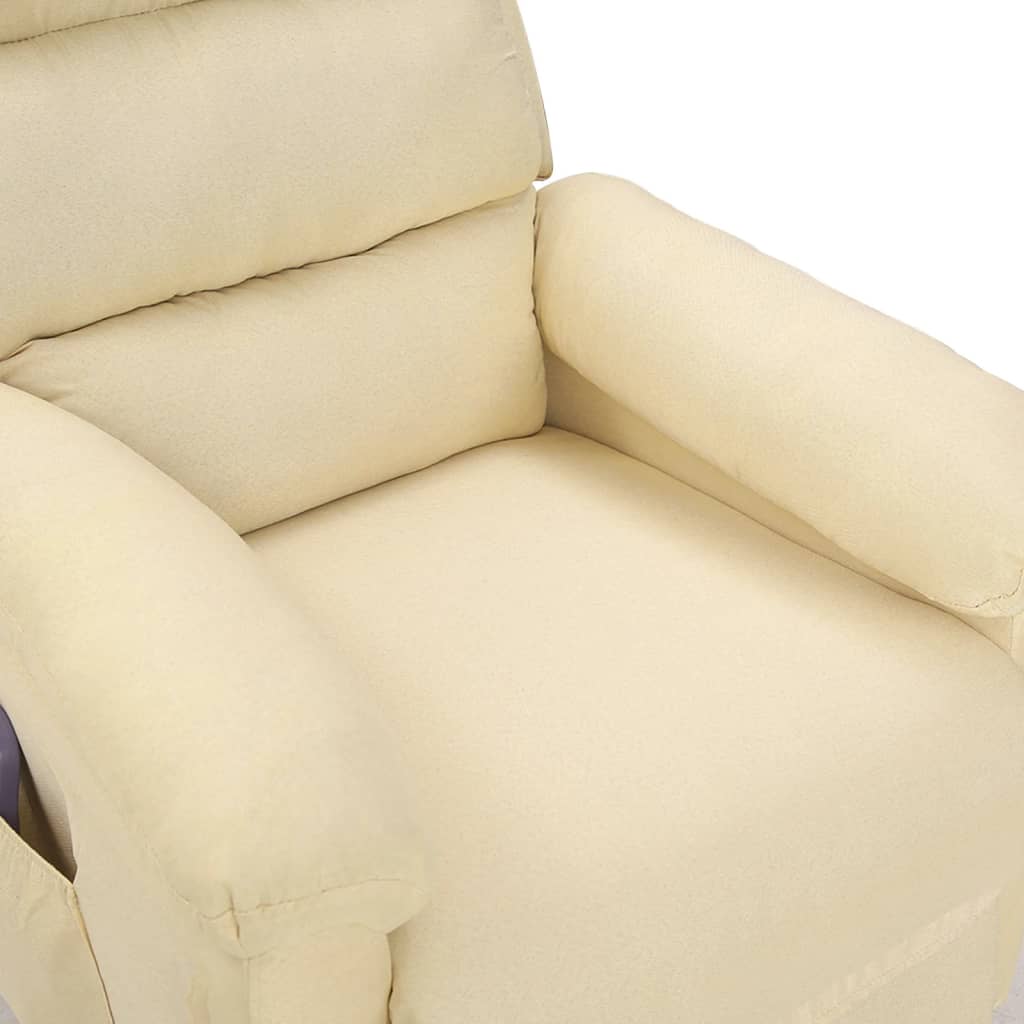 Masažna fotelja od tkanine krem
