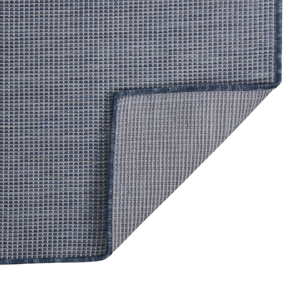 Vanjski tepih ravnog tkanja 80 x 250 cm plavi