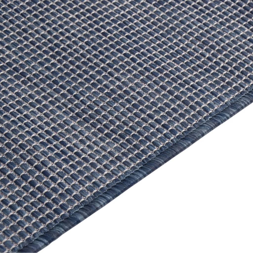 Vanjski tepih ravnog tkanja 80 x 250 cm plavi