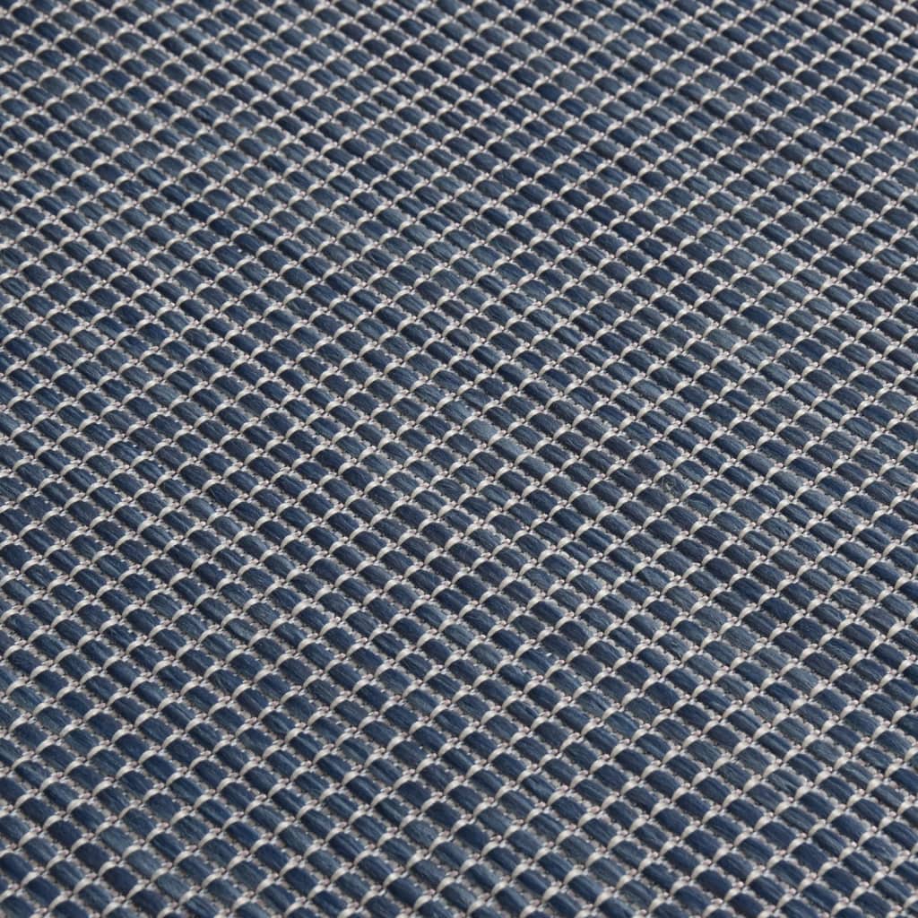 Vanjski tepih ravnog tkanja 80 x 250 cm plavi