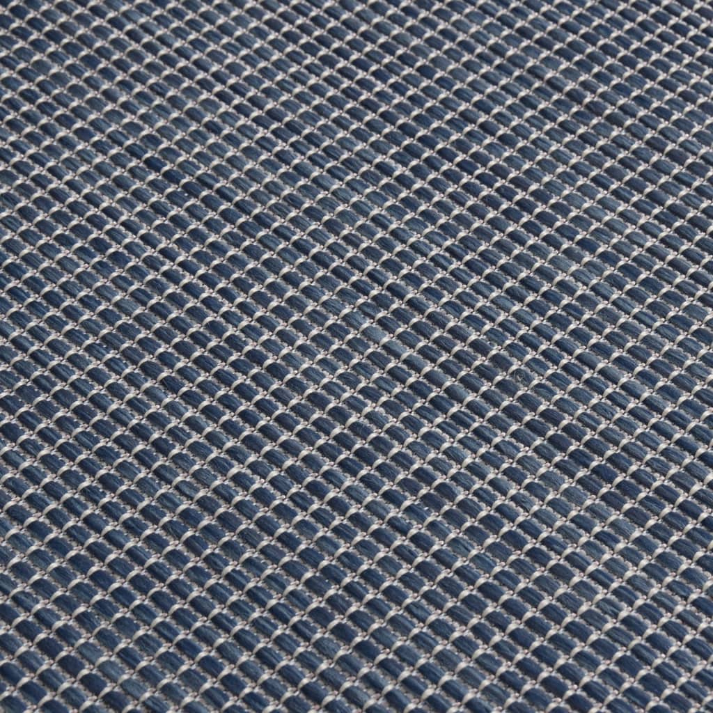 Vanjski tepih ravnog tkanja 120 x 170 cm plavi