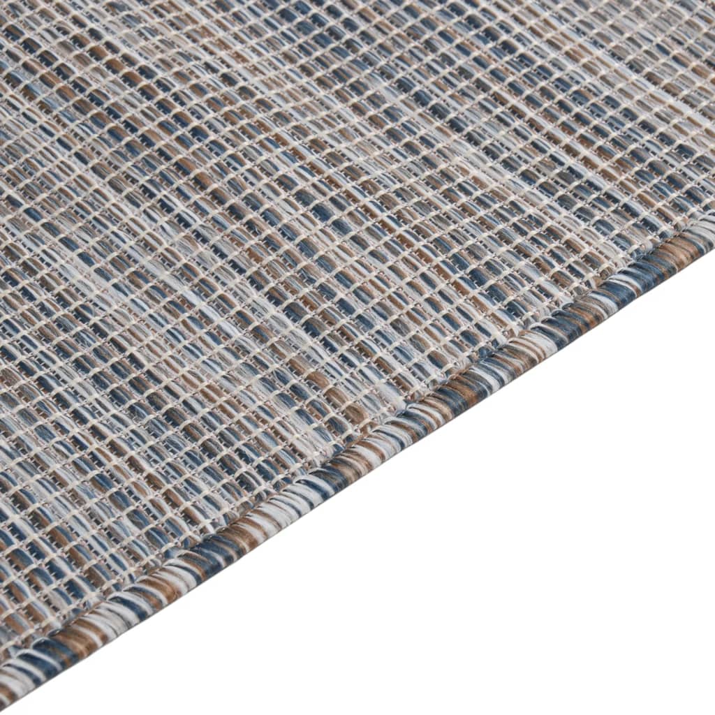 Vanjski tepih ravnog tkanja 80 x 250 cm smeđe-plava