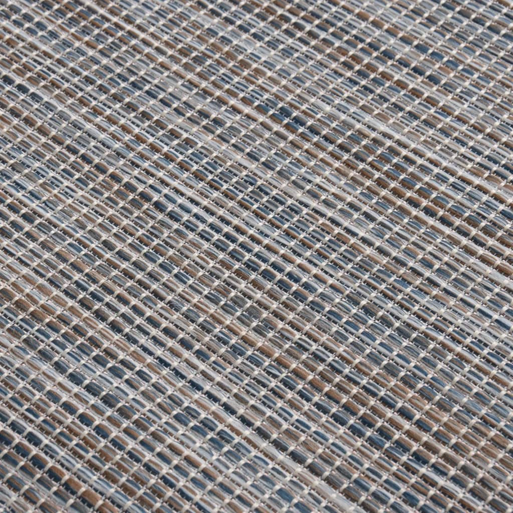 Vanjski tepih ravnog tkanja 200 x 280 cm smeđe-plava