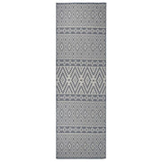 Vanjski tepih ravnog tkanja 80 x 250 cm plave pruge