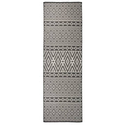 Vanjski tepih ravnog tkanja 80 x 250 cm crne pruge