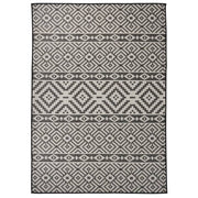 Vanjski tepih ravnog tkanja 120 x 170 cm crne pruge