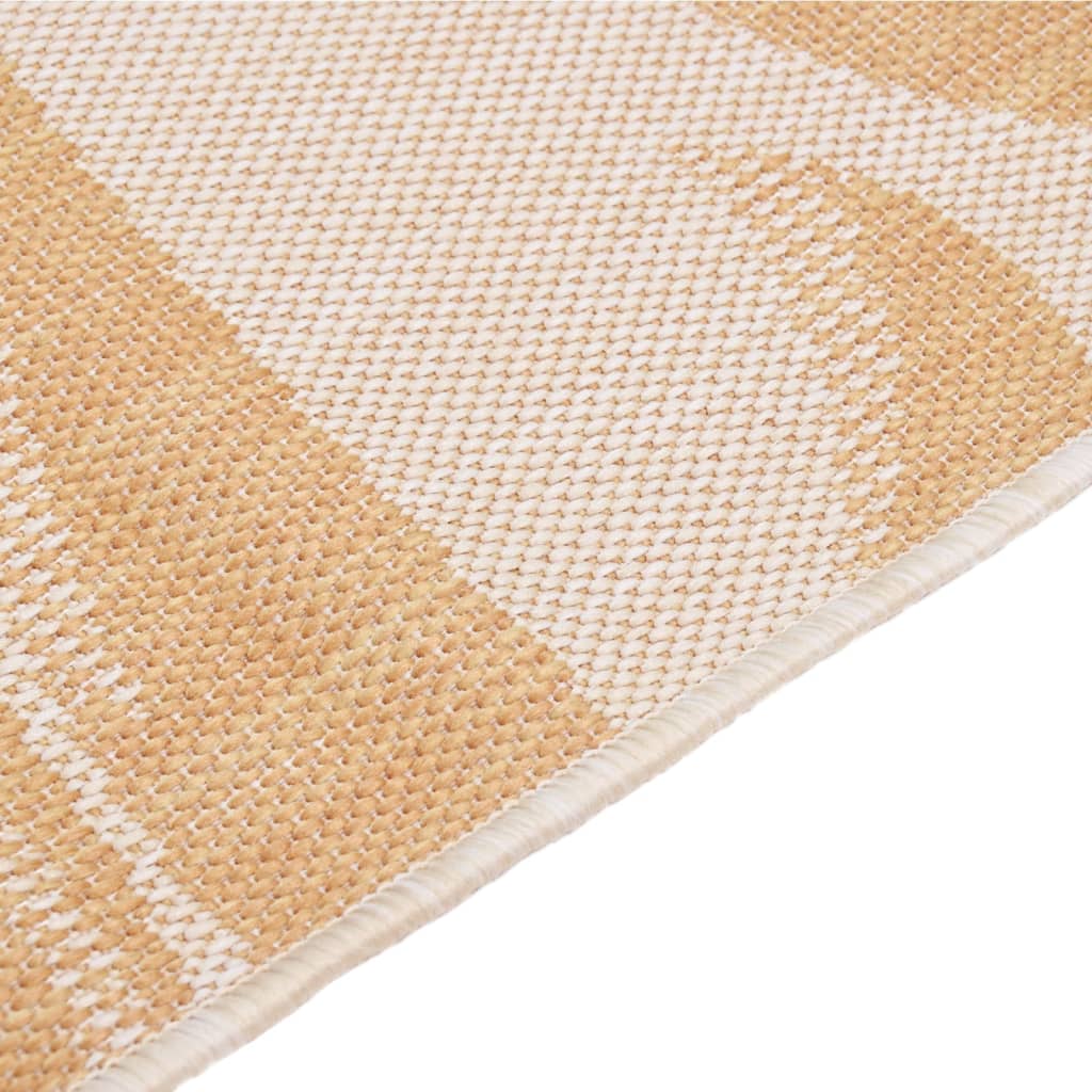 Vanjski tepih ravnog tkanja 80 x 250 cm s uzorkom lišća