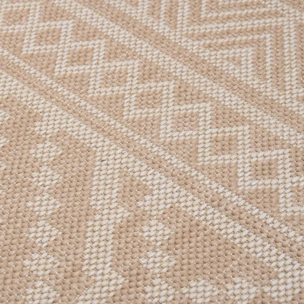 Vanjski tepih ravnog tkanja 120 x 170 cm smeđe pruge