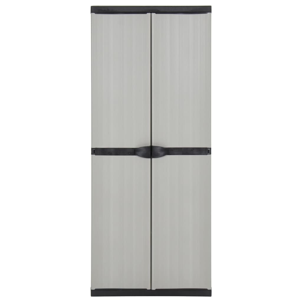 Vrtni ormarić za pohranu s 3 police sivo-crni 68 x 40 x 168 cm