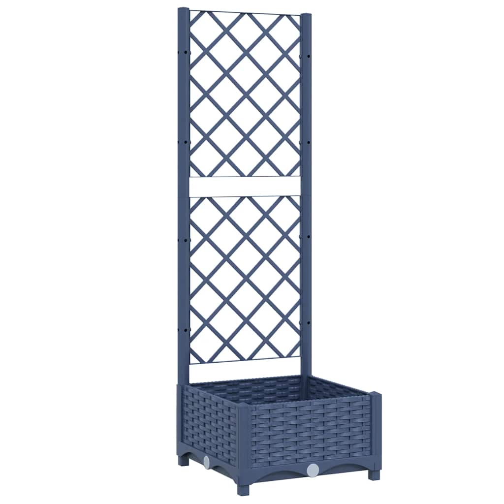 Vrtna žardinjera s rešetkom plavo-siva 40x40x121,5 cm PP