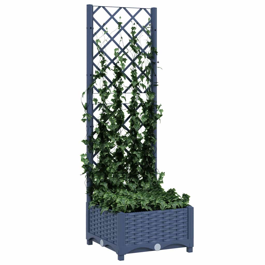 Vrtna žardinjera s rešetkom plavo-siva 40x40x121,5 cm PP