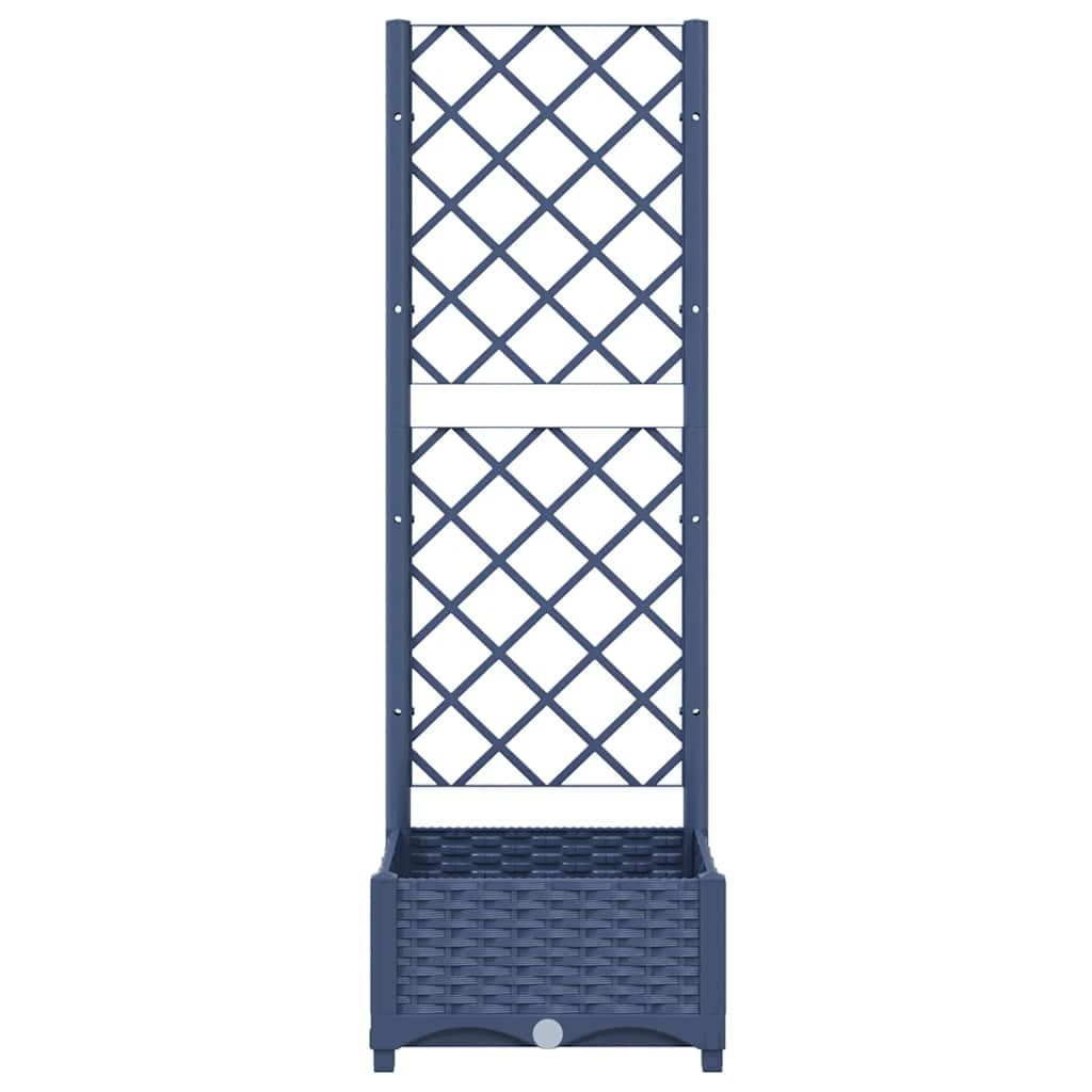 Vrtna žardinjera s rešetkom plavo-siva 40x40x121,5 cm PP