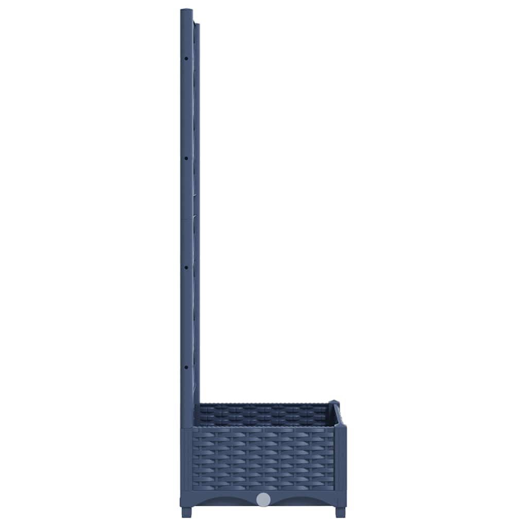 Vrtna žardinjera s rešetkom plavo-siva 40x40x121,5 cm PP