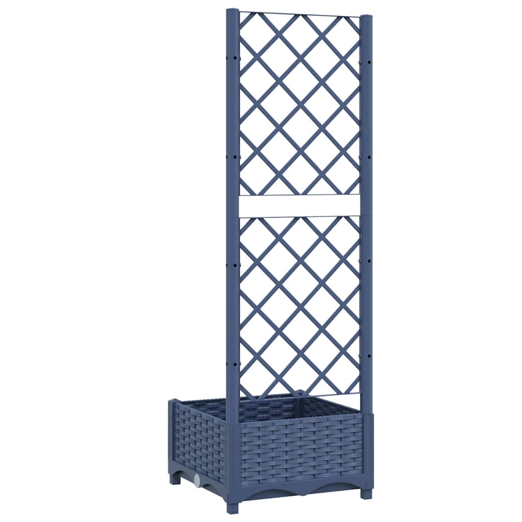 Vrtna žardinjera s rešetkom plavo-siva 40x40x121,5 cm PP