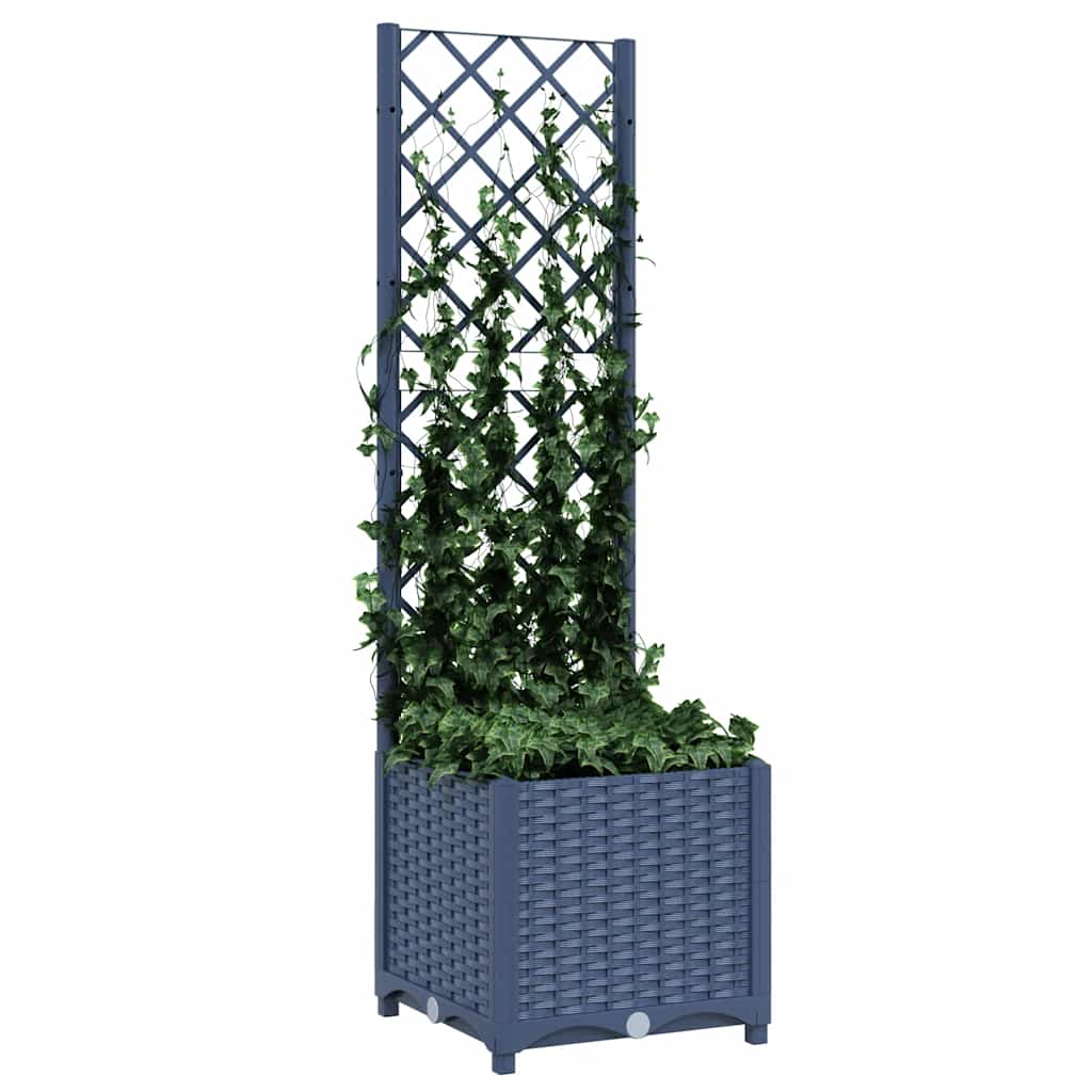 Vrtna žardinjera s rešetkom plavo-siva 40x40x136 cm PP