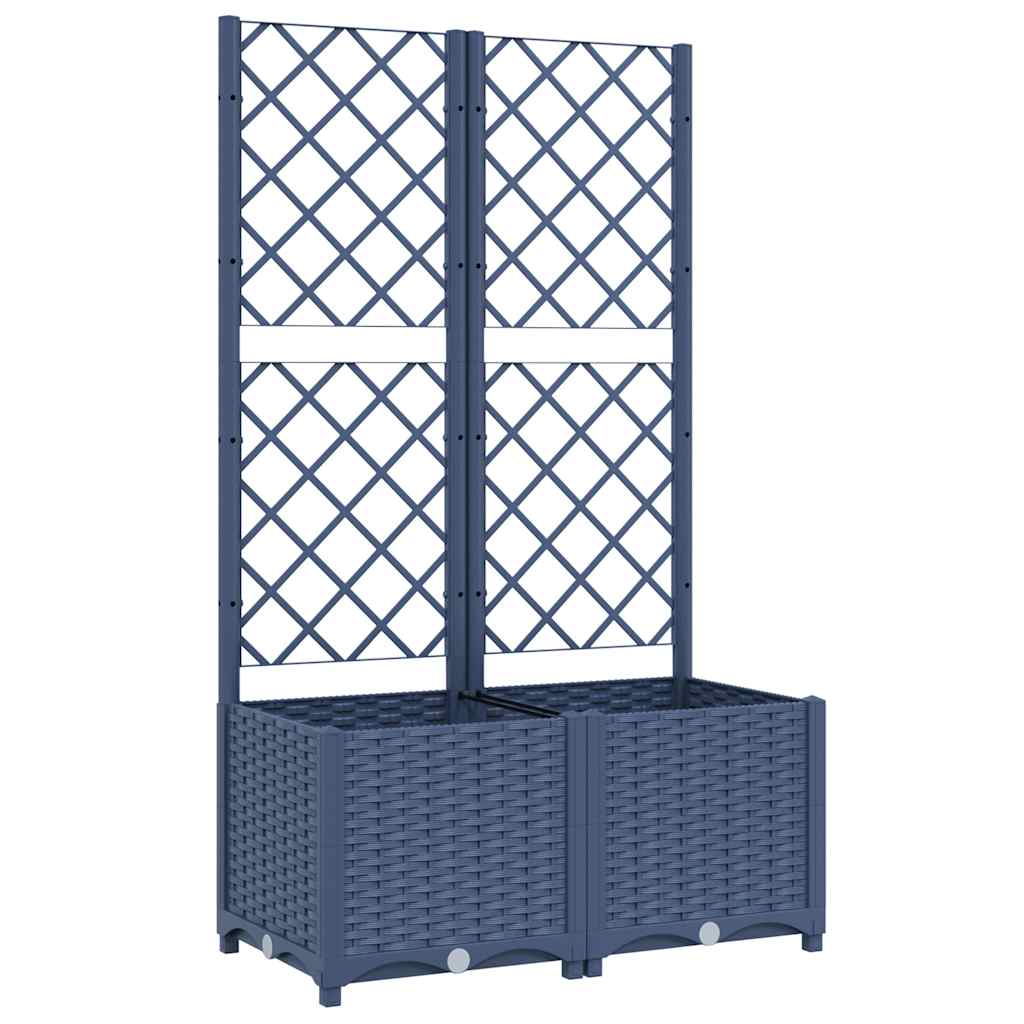 Vrtna žardinjera s rešetkom plavo-siva 80x40x136 cm PP