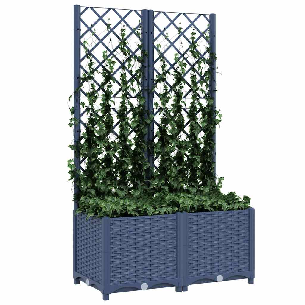 Vrtna žardinjera s rešetkom plavo-siva 80x40x136 cm PP