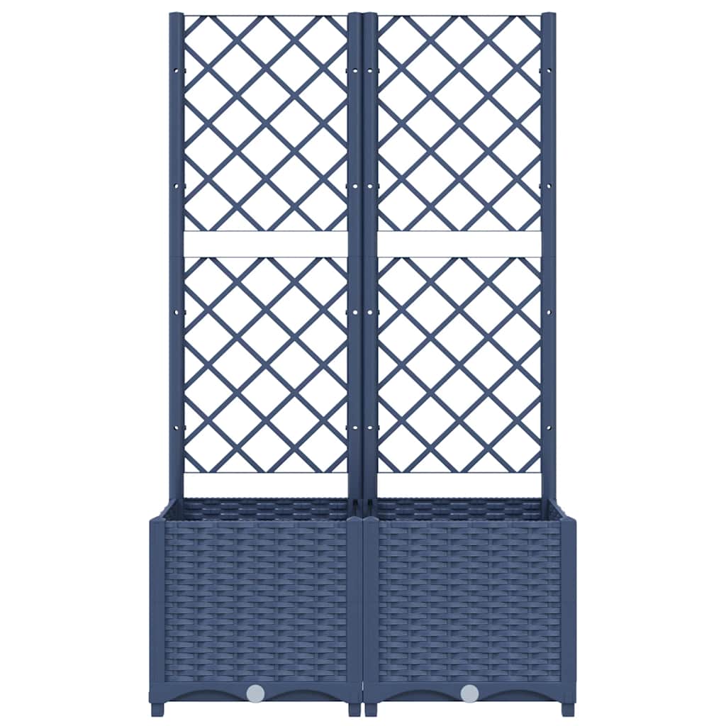Vrtna žardinjera s rešetkom plavo-siva 80x40x136 cm PP
