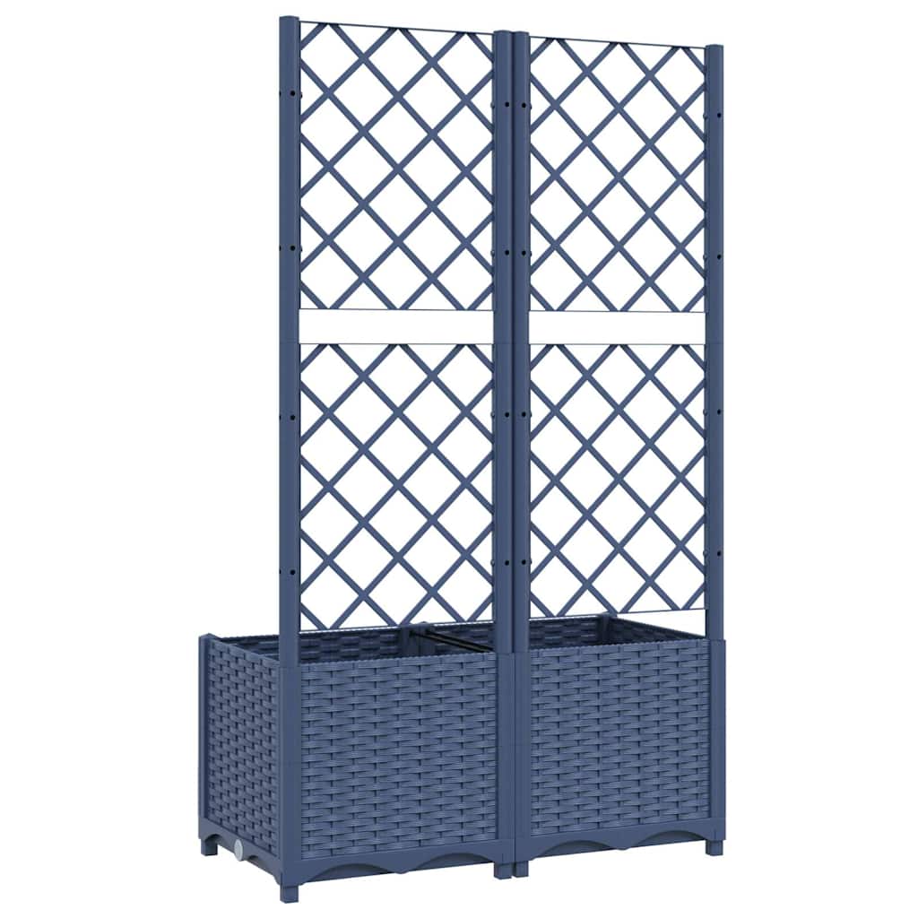 Vrtna žardinjera s rešetkom plavo-siva 80x40x136 cm PP