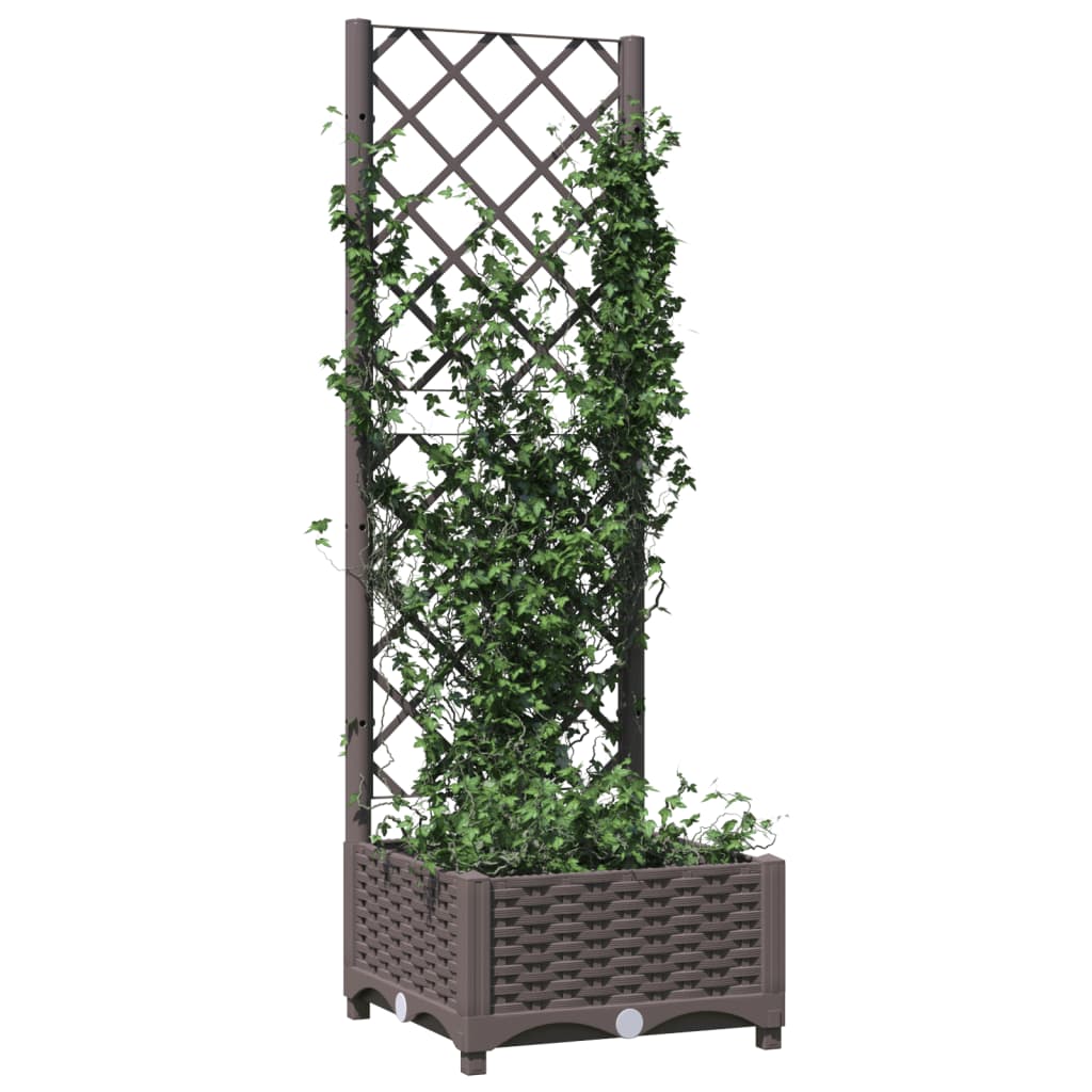 Vrtna sadilica s rešetkom smeđa 40 x 40 x 121,5 cm PP