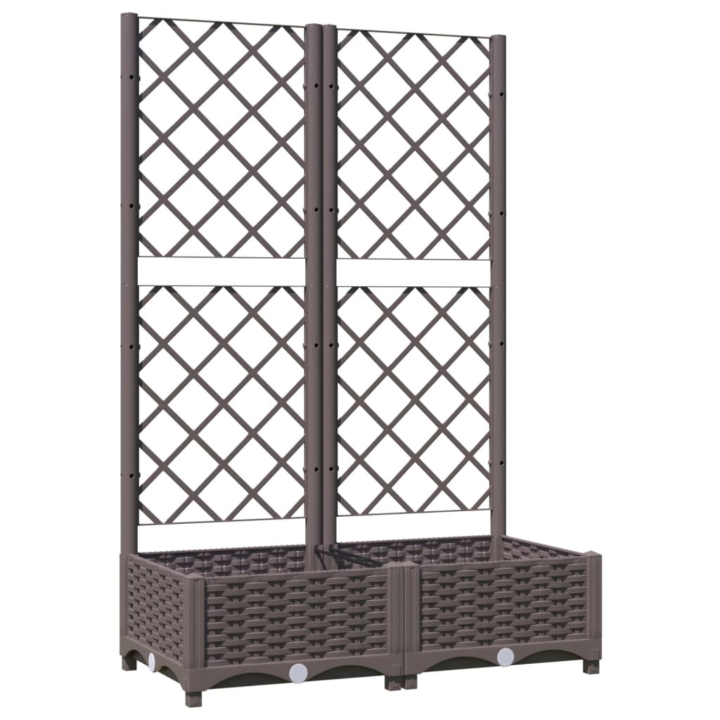 Vrtna sadilica s rešetkom smeđa 80 x 40 x 121,5 cm PP